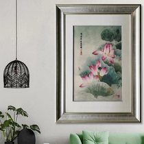 Handmade embroidery Lotus Blossom Fragrance Intoxicated by the Wind Suzhou embroidery silk one to three silk embroidery entrance hall office study