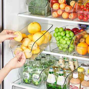 Refrigerator storage box kitchen drawer plastic rectangular egg frozen food sorting storage food freshness box