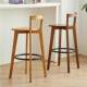 Bar Stool Nordic Solid Wood Modern Minimalist Creative Bar Chair New Chinese Style Balcony Home Light Luxury High-Back High Chair
