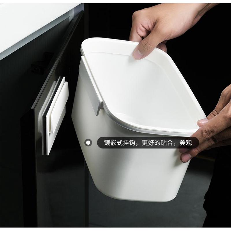 Small Kitchen Wall-Mounted Trash Can for Home Use, Cabinet Door Hanging Garbage Bin, Bathroom Press-Ring Plastic Waste Paper Basket Small Kitchen Wall-Mounted Trash Can for Home Use, Cabinet Door Hanging Garbage Bin, Bathroom Press-Ring Plastic Waste Paper Basket