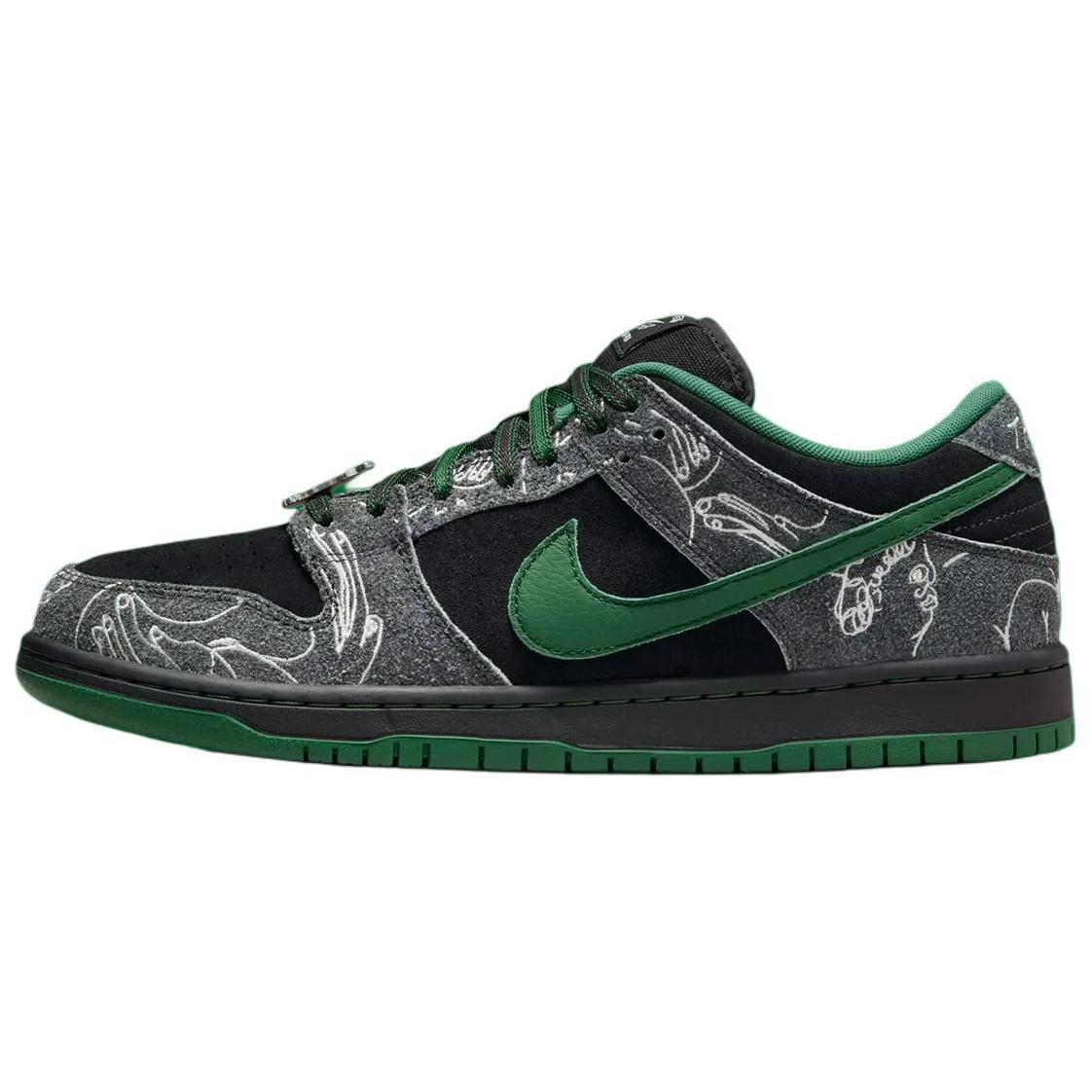 There Skateboards x Nike Dunk SB low 低帮 板鞋 男女同款 黑绿