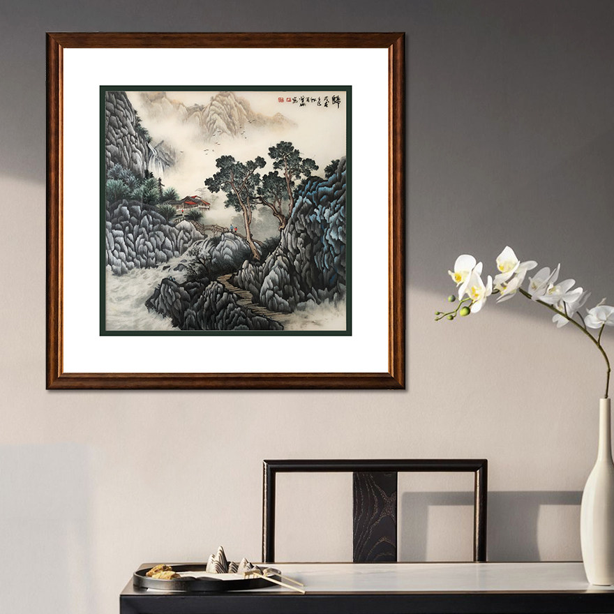 (Artisan Embroidery) Pure hand embroidered living room decoration hanging painting 