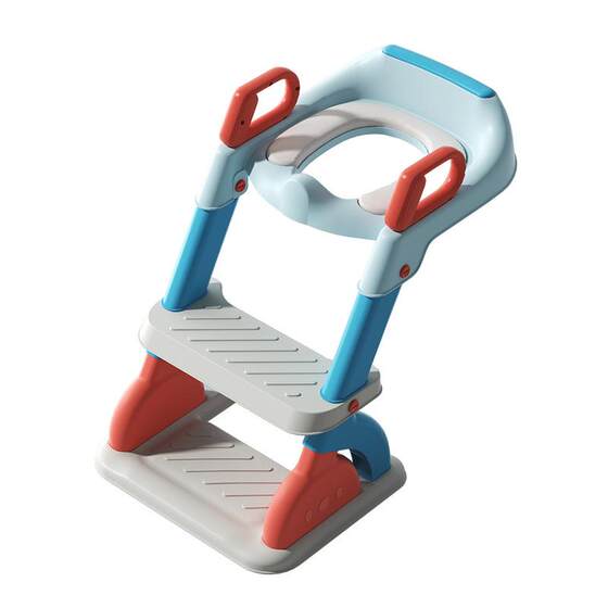 Girls' Step-Assisted Toilet Seat, Children's Ladder-Style Potty Training Seat for Girls, Foldable Baby Footrest