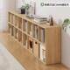 Pull-Out Cover Solid Wood Bookshelf Storage Rack Floor-Standing Wall-Mounted Combination Grid Cabinet for Living Room and Kindergarten Storage