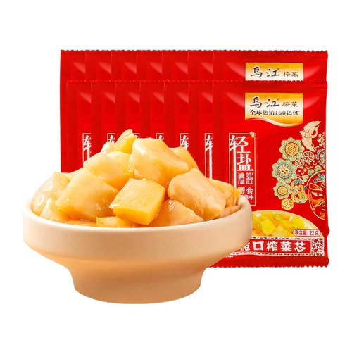 乌江 Маленькая хрустящая маринованная капуста 22 г редька небольшая упаковка повседневная еда сладкая и кислая пища повседневный вкус и открытые сумки, которые можно поесть