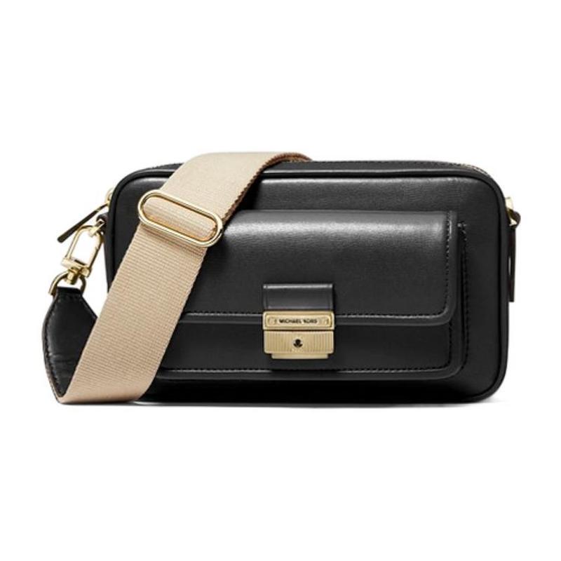 Unused Michael Kors Bradshaw Leather Black Women's Medium-Sized Shoulder Bag