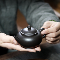 Powerful Pan Ye handmade raw ore yellow horizontal purple clay teapot single pot 160CC