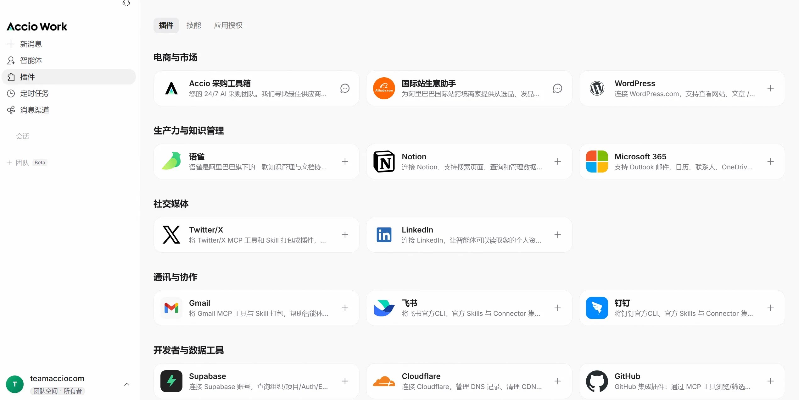 查看团队资产列表