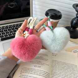 Car Keychain with a High-End Feel, Trendy Alloy Decoration, Small Gift Ornament, Accessory Pendant, Plush Hanging Ornament