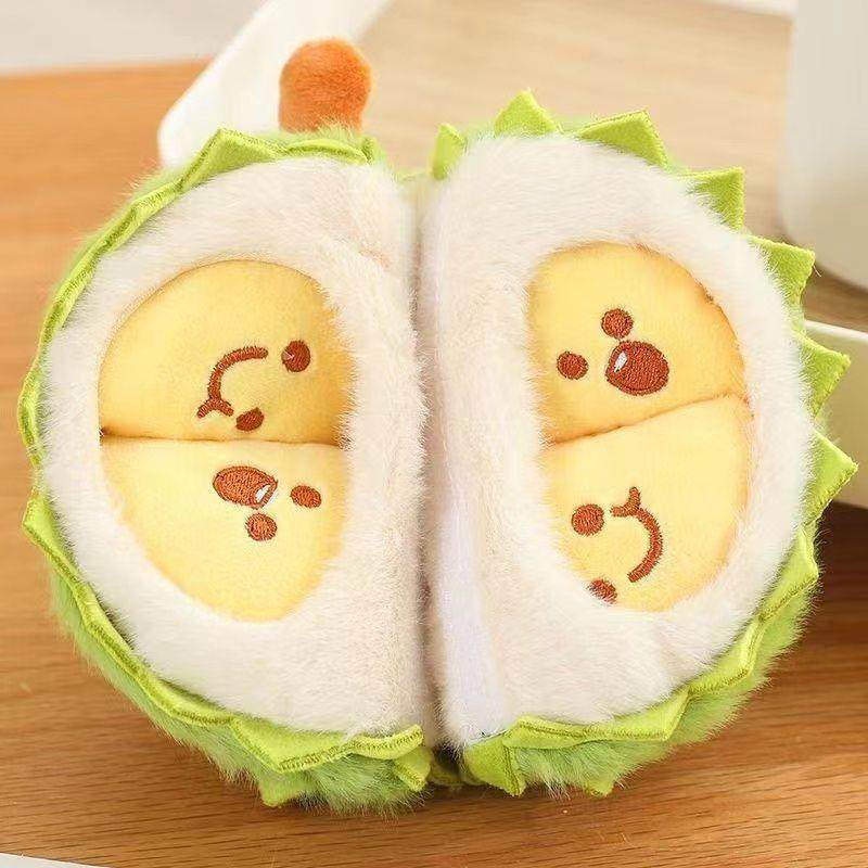 Peelable Durian Plush Toy Stress Relief Toy Simulation Creative Detachable Doll for Girls' Birthday Gift