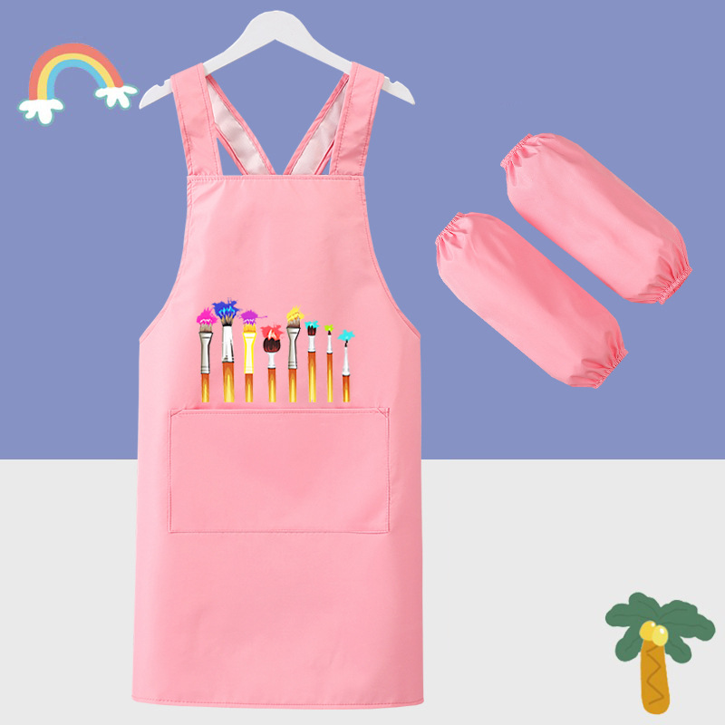 Kindergarten middle and large children's waterproof apron apron coveralls