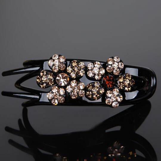 Korean-Style Hair Clip for Updos, Elegant Mother's Hair Accessory, Rhinestone Hairpin, Duckbill Clip, Large Updo Claw Clip