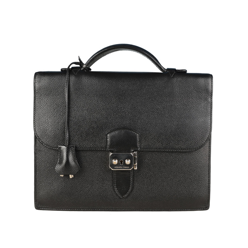 [9.0 New] Hermes Hermes Men's Leather Handbag Men's Bag Sac a Des Peche27 Briefcase
