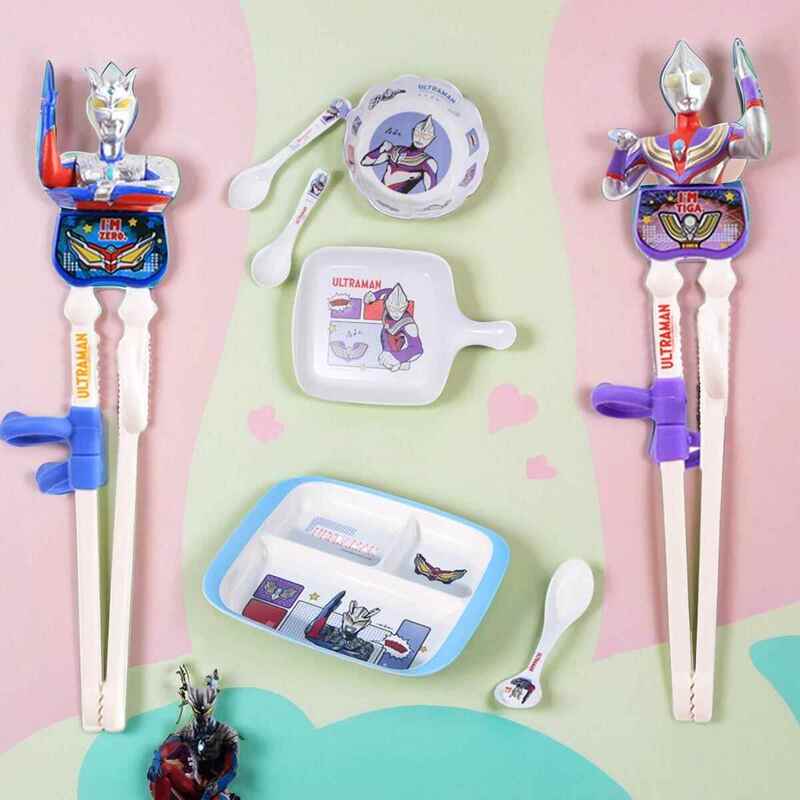 Ultraman Children's Training Chopsticks for Ages 3-6 and 6-12, Baby Learning Practice Cutlery Set for Kids, Household Use
