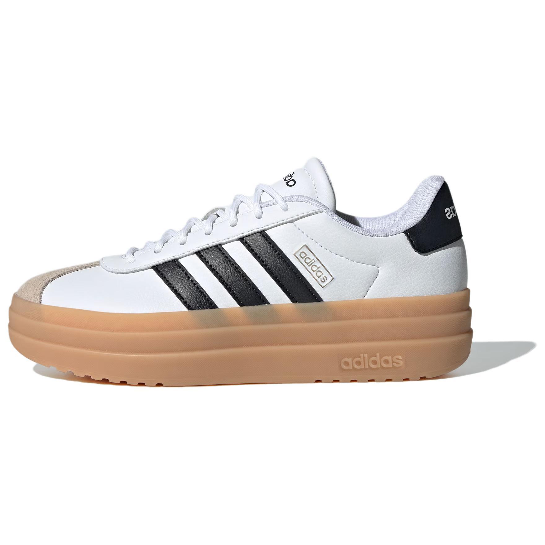 adidas VL Court Bold 柔软舒适 防滑耐磨 低帮 板鞋 女款 白色