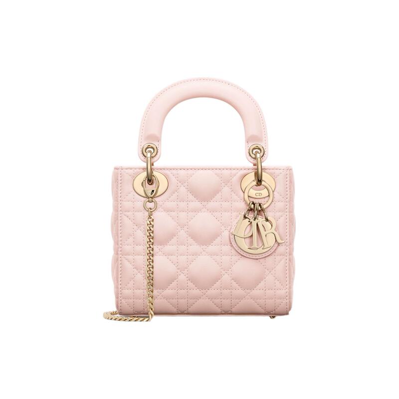 9.9 New Dior/Lady Dior Lambskin Blush Pink Women's Mini Lady Dior Shoulder Bag