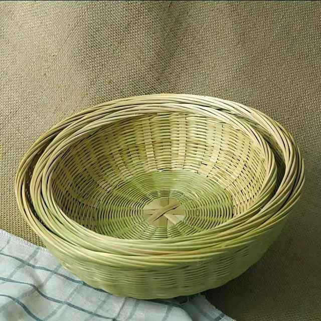 Hand-woven bamboo products bamboo basket bamboo weaving dustpan egg basket storage basket fruit washing household steamed bun bamboo basket