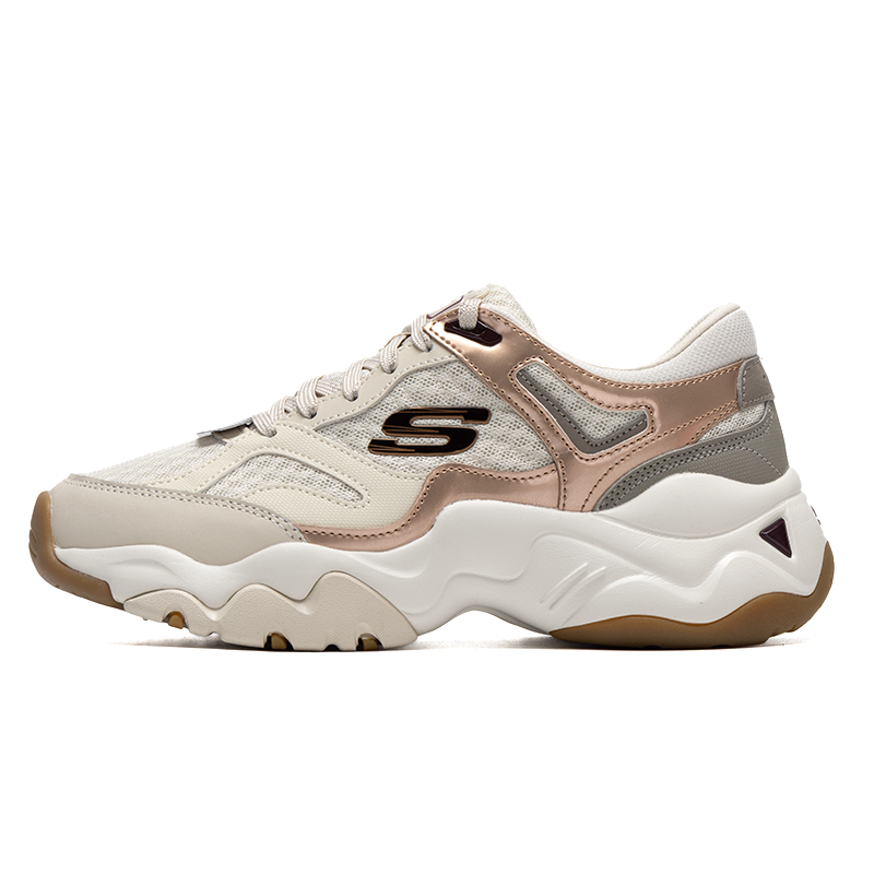 Skechers斯凯奇 D'LITES 3.0 网布织物合成革牛剖层革皮革