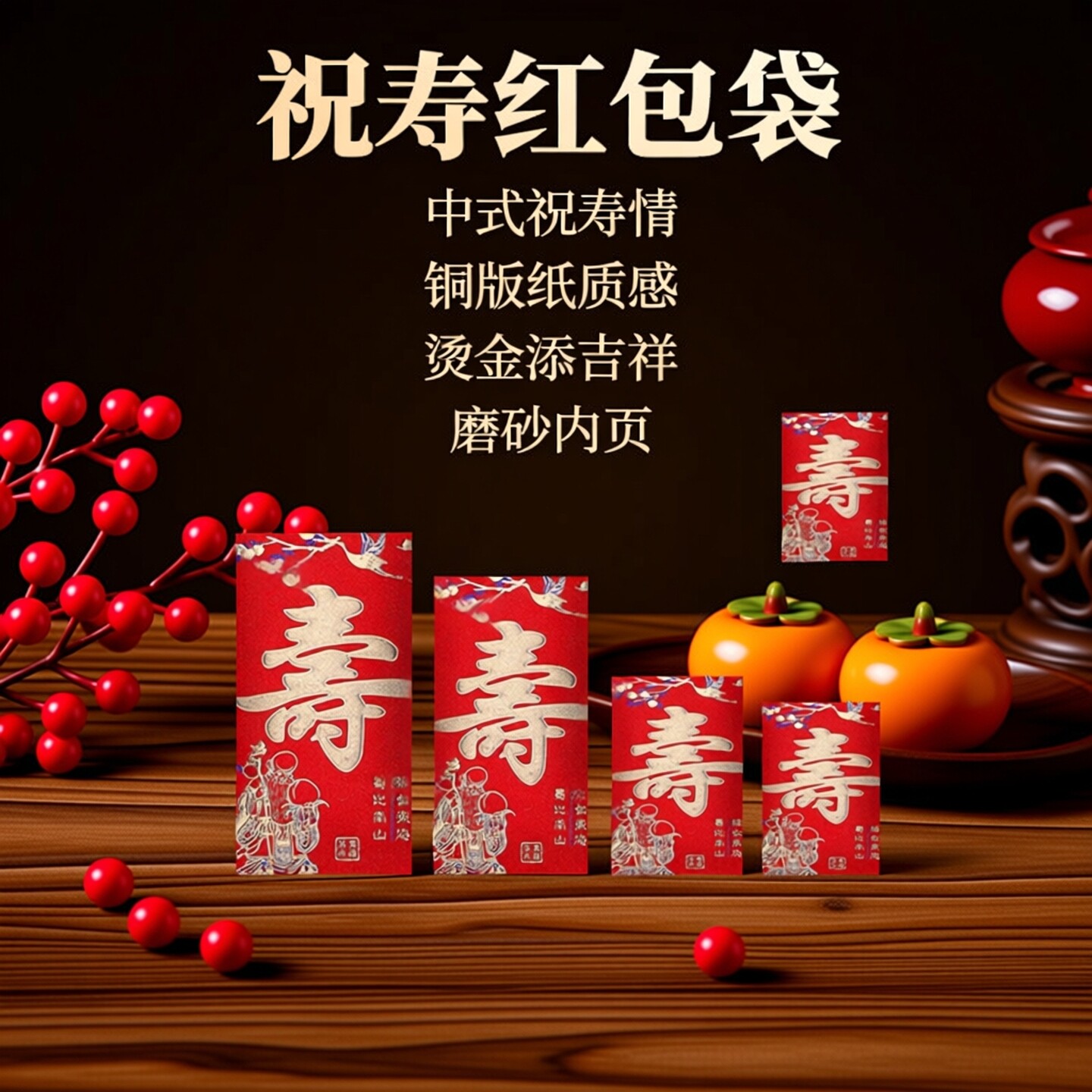 寿字祝寿红包袋老人生日磨砂结婚订婚过年新年利是封多品种尺寸齐