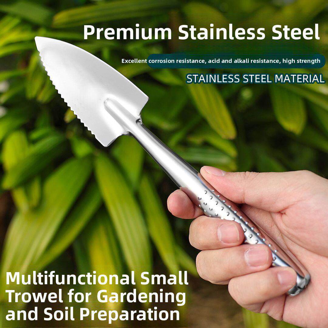 一体成型园艺小铲子不锈钢迷你铲子种花工具家用盆栽阳台移盆赶海