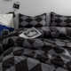 Nordic simple washing cotton bed four-piece set ins style gray diamond 1.5 meters quilt cover bed sheet three-piece set