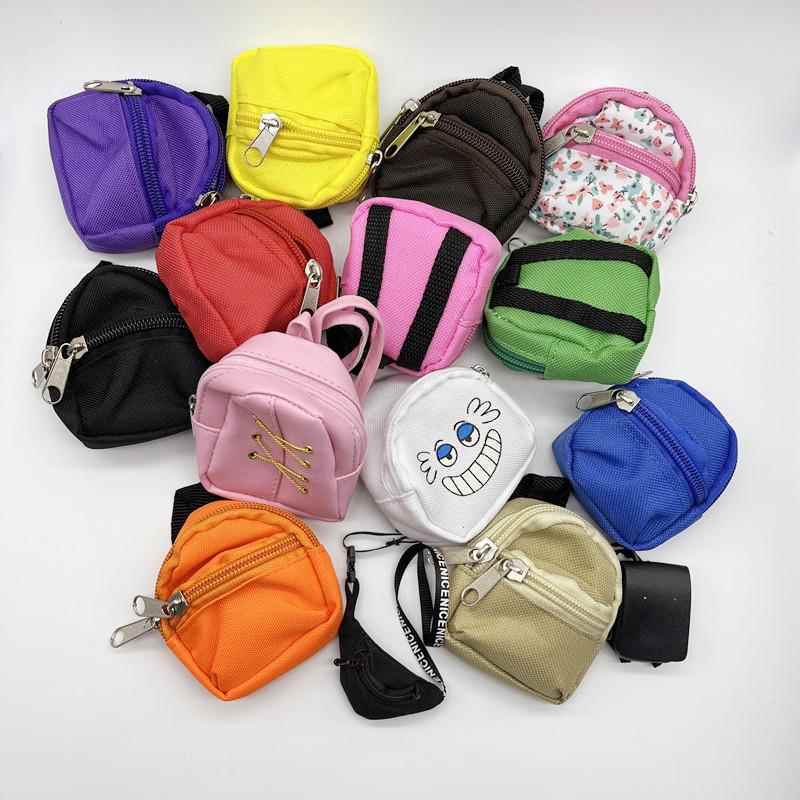 Double-Shoulder Zipper Small Coin Purse Keychain Mini Backpack Pendant European and Korean Style Small Backpack Key Ring Factory