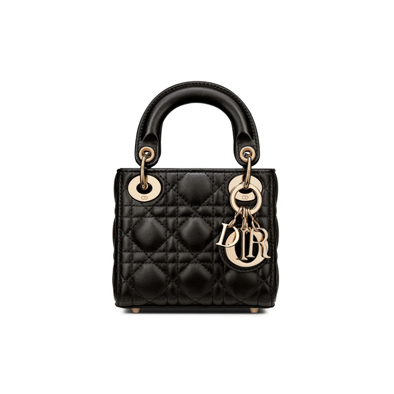 9.9 New Dior/Lady Dior Black Sheepskin Women's Ultra-Mini Lady Dior Bag Shoulder Handbag 9.9 New Dior/Lady Dior Black Sheepskin Women's Ultra-Mini Lady Dior Bag Shoulder Handbag