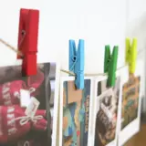 DIY красочный деревянный зажим, деревянный маленький зажим, зажим для меню отеля, зажим для заметок, пеньковая веревка, фото зажим, материалы для детского сада