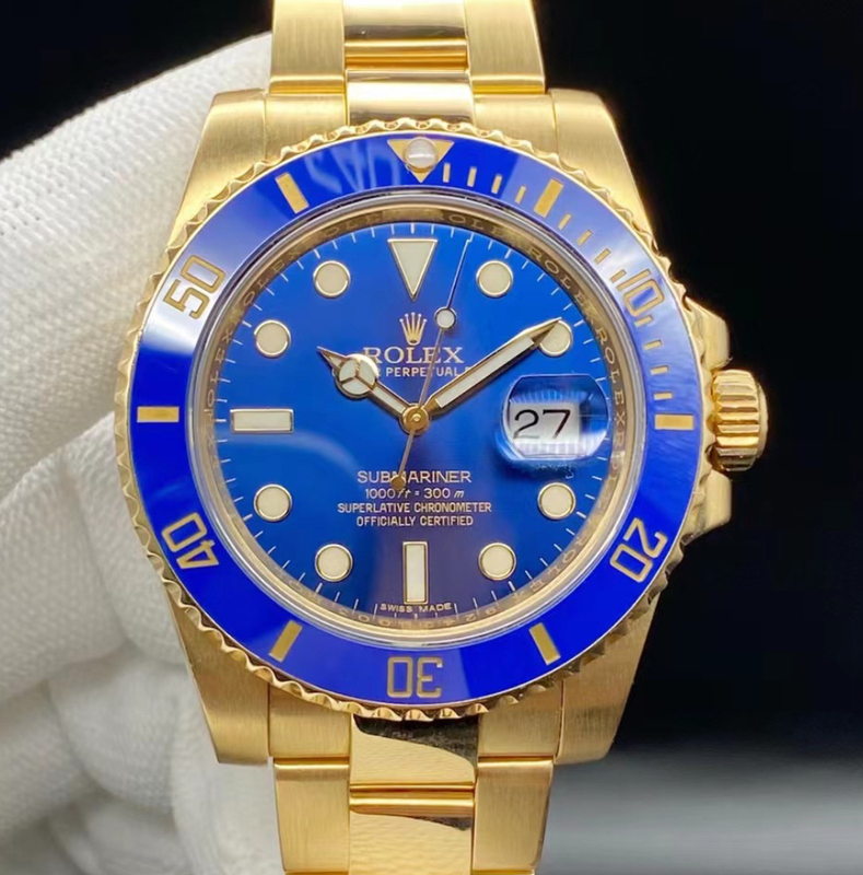 Box and Papers, 98% New, 41mm Rolex Submariner Series, 18K Gold, M126618Lb, Automatic Mechanical Men's Watch