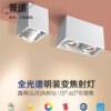 Yudao surface-mounted double-head spotlight living room anti-glare smart dimming color-less main light bold light conjoined downlight cob