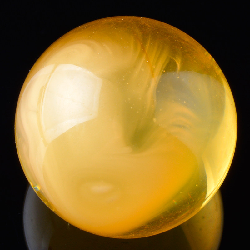 【Dadi Appraisal】13.09 Grams 28mm Russian Material Chicken Oil Yellow Amber Single Bead for Men and Women, Natural