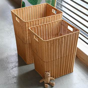 Imitation rattan dirty clothes basket ins air dirty clothes storage basket household bathroom laundry basket woven dirty clothes basket
