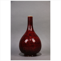 (Registered by the Cultural Relics Bureau) LOT217 Qing Dynasty red glaze kiln conical handle vase photographed every day on September 10