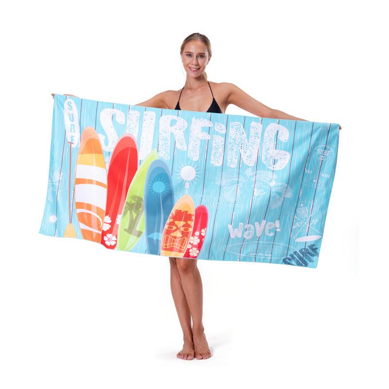 Microfiber Water-Absorbent Quick-Drying Beach Towel Foreign Trade Cross-Border Printed Beach Towel Adult Printed Swimming Beach Bath Towel