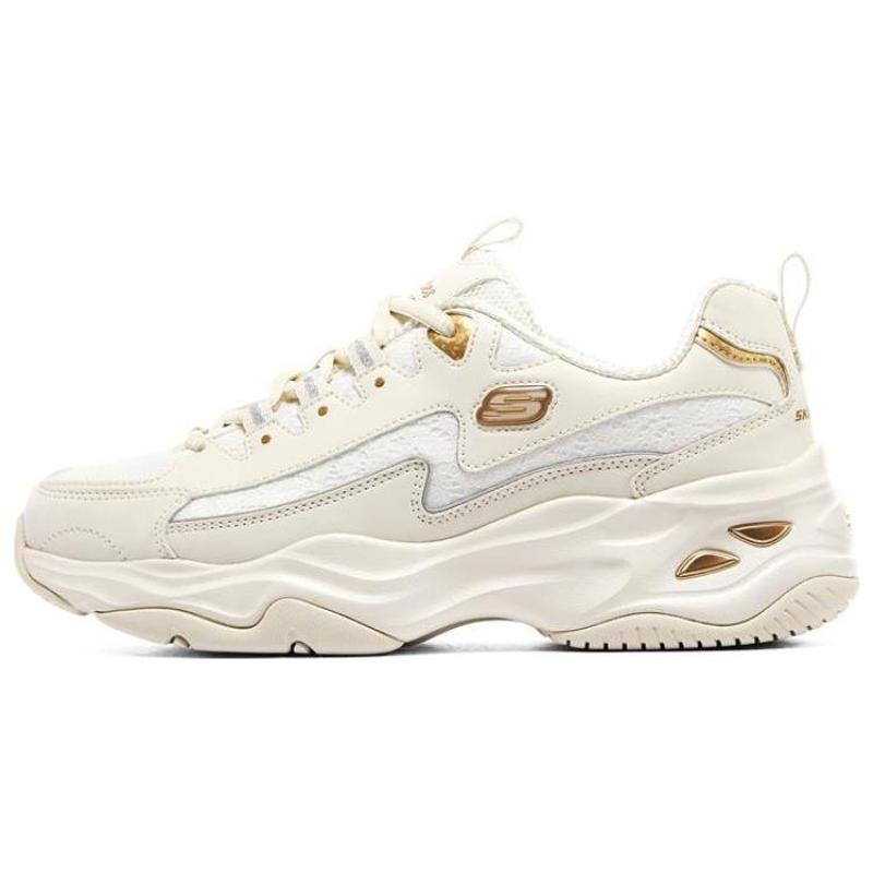 Skechers斯凯奇 D'LITES 4.0 蕾丝熊 网布皮革 厚底 低帮 老爹鞋