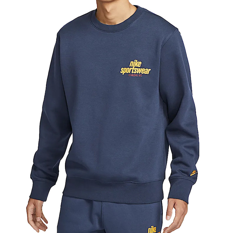 NIKE耐克男子CLUB BB CREW NSW GFX针织运动卫衣HJ2174-451