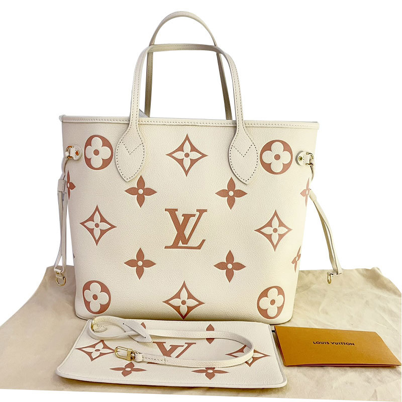 [Brand New] Lv Louis Vuitton Neverfull Limited Edition Medium-Sized Strawberry Milk Handbag for Women, Genuine Product