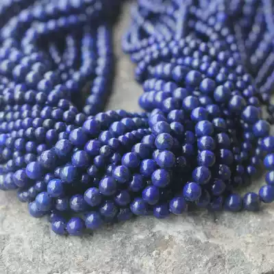 Lapis lazuli 4mm 6mm round beads hand-made accessories whole 40cm currency diy with beads accessories hand necklace