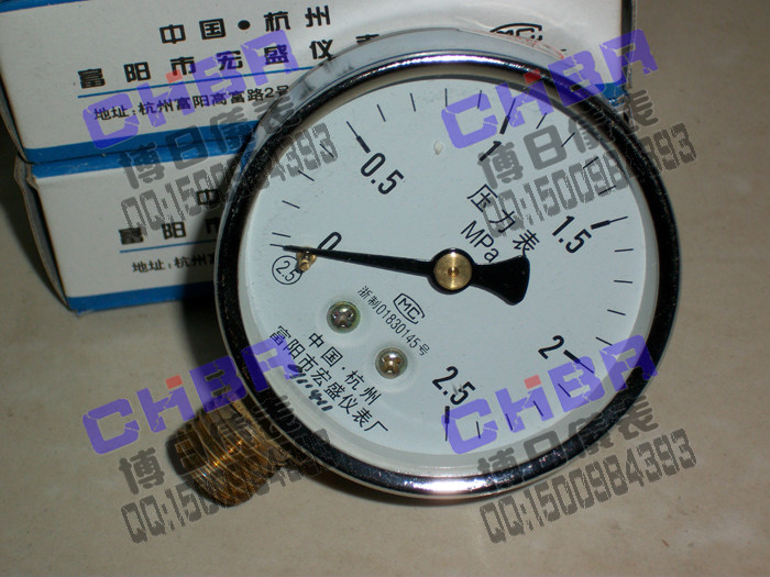 Y-60 in general normal radial pressure gauge 0-2 5MPA25 kg pressure gauge Hangzhou Fuyang Hongsheng 
