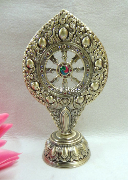 Religious Supplies Pharma Wheel Moonie Wheel Treasure Wheel Pink for exquisite ancient bronze Grand French Wheel height 23 5cm