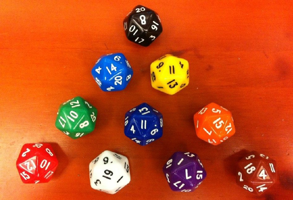 20-sided dice 20-sided dice Digital color dice Throw sieve Multi-sided dice indicator