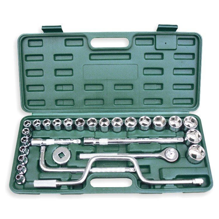 Shengda 28 Pieces 6 Corner Type Sleeve Tool Combination Suit Petrol Repair Machine Repair Wrench Kit Hardware 