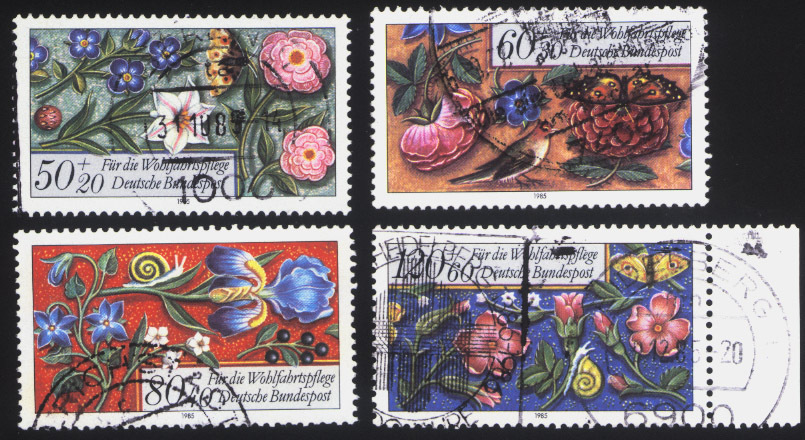 Federal Republic of Germany 1985 Social Welfare Supplement - Floral Decorative Paintings