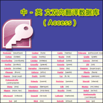 中文-英文双向翻译词典数据库2010 1版本 中英文双向翻译