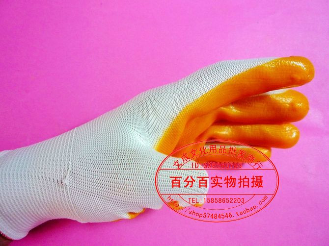 Labor-protection cut-impregnated latex gluing PVC beef tendon Job hanging glue gloves abrasion-proof 1 1 yuan double