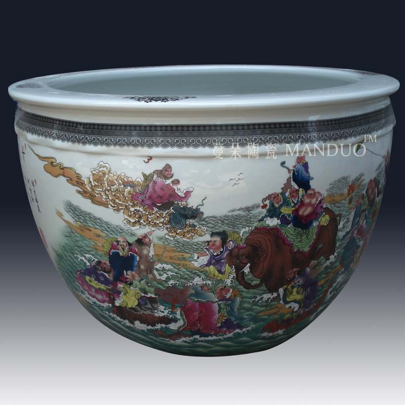 Jingdezhen 18 arhats big cylinder 18 arhats character high - grade porcelain porcelain art large cylinder