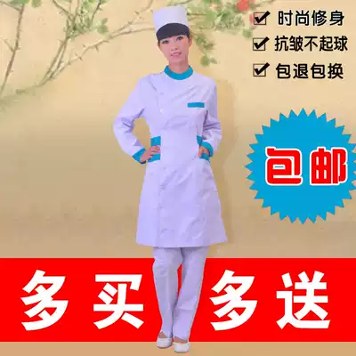 New Nightingale white coat nurse's clothing winter long sleeve flap stand collar pharmacy work clothes ND-180