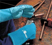 Aegle green welding gloves Yi Ke welding gloves fireproof flower gloves 60604301 fireproof gloves G350