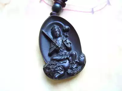 Necklace pendant exquisite hand engraved life Buddha amulet Manjushi Bodhisattva protection of rabbits