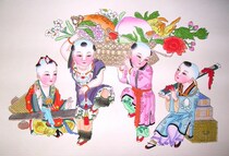 Yangliuqing New Years painting Qin Chess Calligraphy and Painting ※ Has been mounted mirror size 76 × 48cm ※